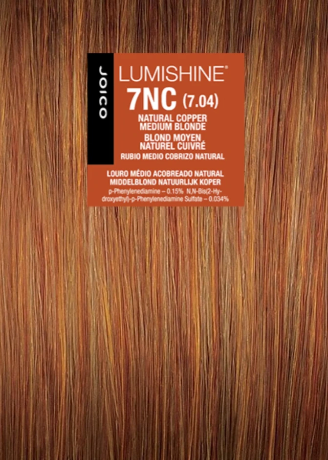 Joico Lumishine Permanent Créme - 7NC (7.04) Natural Copper Medium Blonde Hajfesték 74ml főképe